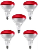 Avarson (5 Adet) 250W Kızılötesi (infrared) Isıtıcılı Fizik Tedavi Lambası (Kırmızı Işık) E27 (Kalın Duy) - 1