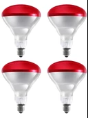 Avarson (4 Adet) 250W Kızılötesi (infrared) Isıtıcılı Fizik Tedavi Lambası (Kırmızı Işık) E27 (Kalın Duy) - 1