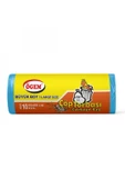 Büyük Boy Çöp Torbası 65 x 80 cm 10 Lu Rulo x 5 Paket = 50 Adet (Mavi) - 1
