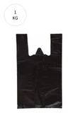 Siyah Atlet Poşet Orta Boy 29x50 cm Takriben 85 Adet 1 Kg - 1