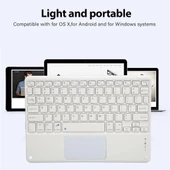 Lenovo Tab M10 Plus ZA5T0420TR 10.3" Uyumlu Kablosuz Bluetooth Dahili Bataryalı Şarjlı TouchPad'li Klavye - Beyaz - 3