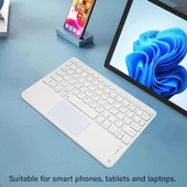 Lenovo Tab M10 Plus ZA5T0420TR 10.3" Uyumlu Kablosuz Bluetooth Dahili Bataryalı Şarjlı TouchPad'li Klavye - Beyaz - 6