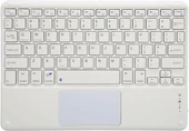Apple iPad Air - iPad 5 9.7" Uyumlu Kablosuz Bluetooth Dahili Bataryalı Şarjlı TouchPad'li Klavye - Beyaz - 1