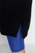 Tarz Bol Kapüşonlu Düşük Kol Uzun Şardonlu Örme Sweatshirt - 4