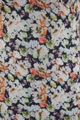 Moda Regular V Yaka Mini Boy Çok Renkli Çiçekli Çiçek Desenli A Kesim Astarlı Şifon Dokuma Elbise - 6