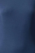 Moda Slim Dik Yaka Midi Boy Fitilli Derin Yırtmaç Detaylı Fitted Vücuda Oturan Esnek Örme Elbise - 2