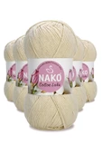 5 Adet Cotton Lüks Yelek Tunik Kazak Bluz Hırka İpi Yünü Açık Bej 97543 - 1