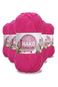 5 Adet Cotton Lüks Yelek Tunik Kazak Bluz Hırka İpi Yünü Fuşya 97572 - 1
