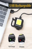 Taşınabilir Şarjlı COB LED Anahtarlık Lamba – 3 Fonksiyonlu, Mıknatıslı Acil Durum Cep Feneri - 4