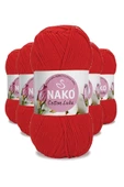 5 Adet Cotton Lüks Yelek Tunik Kazak Bluz Hırka İpi Yünü Kırmızı 97573 - 1