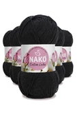 5 Adet Cotton Lüks Yelek Tunik Kazak Bluz Hırka İpi Yünü Siyah 97568 - 1