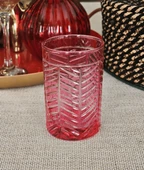 Bohemia Balık Sırtı Kısa Kahve Yanı Bardak Kadeh Takımı (Pembe) - 1