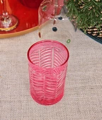 Bohemia Balık Sırtı Kısa Kahve Yanı Bardak Kadeh Takımı (Pembe) - 2