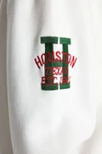 Regular Dik Yaka Standart Kol Regular Kalın İçi Polarlı Nakış ve Düğme Detaylı Örme Sweatshirt - 4