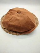 Kadife Kumaş Klasik Erkek Kasket Modern Tarz Taba Renk - 7