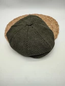 Çizgili Modern Erkek Klasik Kasket Yeşil Renk - 2