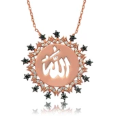 Gümüş Allah Yazılı Bayan Kolye - 1