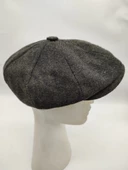 İnce Balık Sırtı Erkek Klasik Kasket Sekiz Parça Yeşil Renk - 3