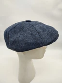 İnce Balık Sırtı Erkek Klasik Kasket Sekiz Parça Lacivert Renk - 8