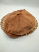 Kadife Kumaş Klasik Erkek Kasket Modern Tarz Taba Renk - 6