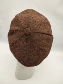 İnce Balık Sırtı Erkek Klasik Kasket Sekiz Parça Kahve Renk - 4