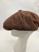 İnce Balık Sırtı Erkek Klasik Kasket Sekiz Parça Kahve Renk - 5