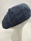 İnce Balık Sırtı Erkek Klasik Kasket Sekiz Parça Lacivert Renk - 5