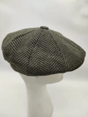 Çizgili Modern Erkek Klasik Kasket Yeşil Renk - 3