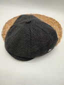 Çizgili Modern Erkek Klasik Kasket Siyah Renk thumbnail 1