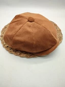 Kadife Kumaş Klasik Erkek Kasket Modern Tarz Taba Renk - 2