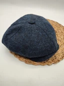 İnce Balık Sırtı Erkek Klasik Kasket Sekiz Parça Lacivert Renk - 7