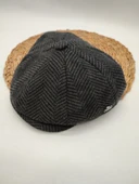 Çizgili Modern Erkek Klasik Kasket Siyah Renk thumbnail 5