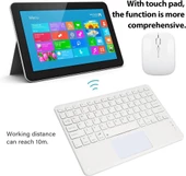 Technopc Ultrapad UP10.SI36LA 10.1" Uyumlu Kablosuz Bluetooth Dahili Bataryalı Şarjlı TouchPad'li Klavye Mouse Seti - Beyaz thumbnail 4