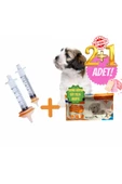 Evcil Hayvan Mini Silikon Meme besleme ucu 2 adet silikon uç ve 1 adet yavru köpek süt tozu hediyeli - 1
