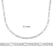 4.2 mm Gümüş Figaro Zincir - 120 mikron - 1