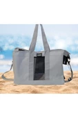hızlı kuruyan plaj çantası fileli 44x29x17 cm hafif tasarım kısa ve ayarlanabilir uzun saplı - 2