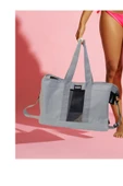 hızlı kuruyan plaj çantası fileli 44x29x17 cm hafif tasarım kısa ve ayarlanabilir uzun saplı - 3