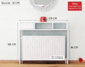 Bayz Beyaz Dresuar Konsol 2 Dolaplı Radyatör - Petek Üstü Dolap (En Çok Satanlar) - 4