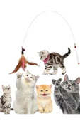 tüylü zilli kedi oltası 90 cm - 3