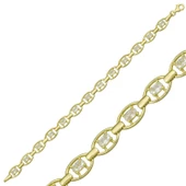 925 Ayar Gümüş Gold Oval Su Yolu Bileklik - 2