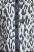 Stil Modern Kadın Regular Standart Kol Bisiklet Yaka Leopar Desenli Triko Hırka - 4