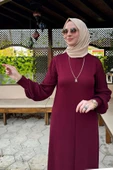 Ecem Bordo Triko Elbise thumbnail 6