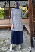 Bilge Triko Tunik Gri - 6
