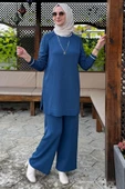 Yıldız Pantolonlu Triko Takım İndigo - 3