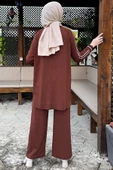 Yıldız Pantolonlu Triko Takım Kahve - 6