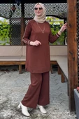 Yıldız Pantolonlu Triko Takım Kahve - 4