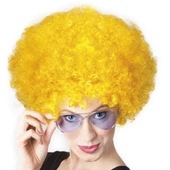 Sarı Renk Kıvırcık Afro Bonus Peruk - 2