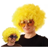 Sarı Renk Kıvırcık Afro Bonus Peruk - 3