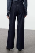 Stil Kadın Moda Denim Kot Pantolon Uzun Geniş Paça Yüksek Bel Jeans - 5