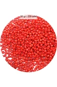 Koyu Turuncu Renk 4 mm Yaklaşık 220 adet/20 gram Cam Boncuk Oya Yazma Bileklik ve Kolye - 1